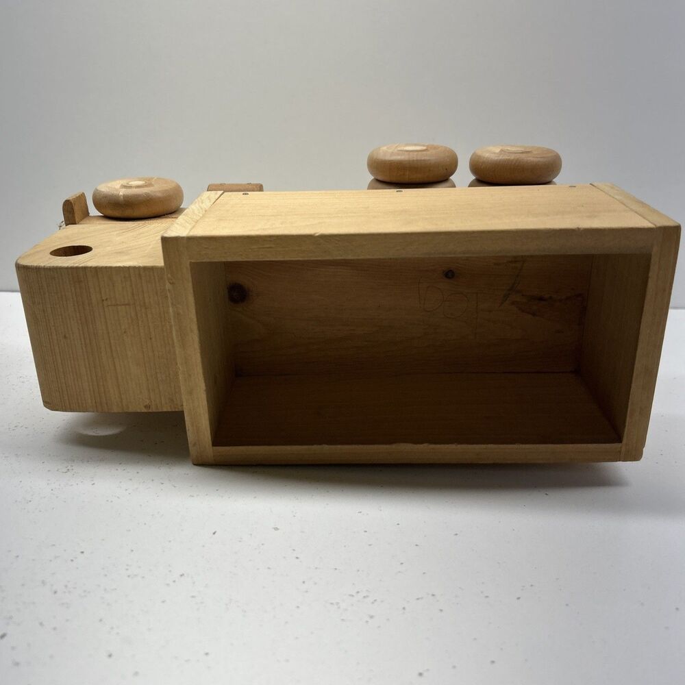Vintage Hand-made Wooden Toy Semi-truck With Box Trailer - Picture 7 of 8